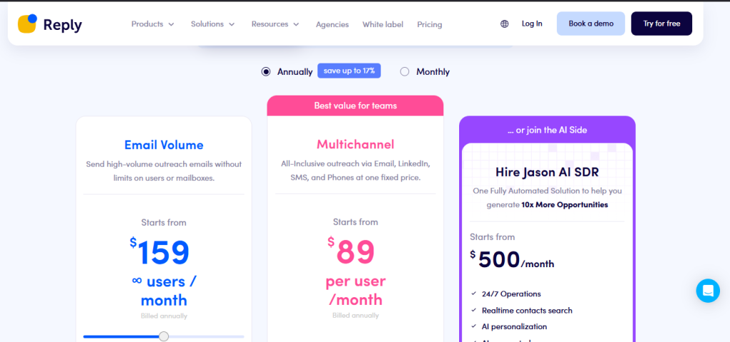 Reply.io Pricing