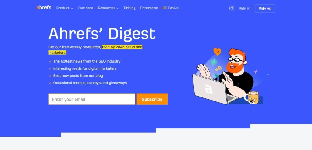 Ahrefs Digest newsletter