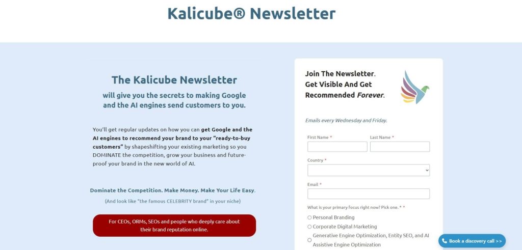 Kalicube SEO Newsletter