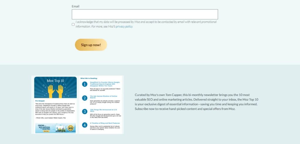 Moz Top 10 newsletter