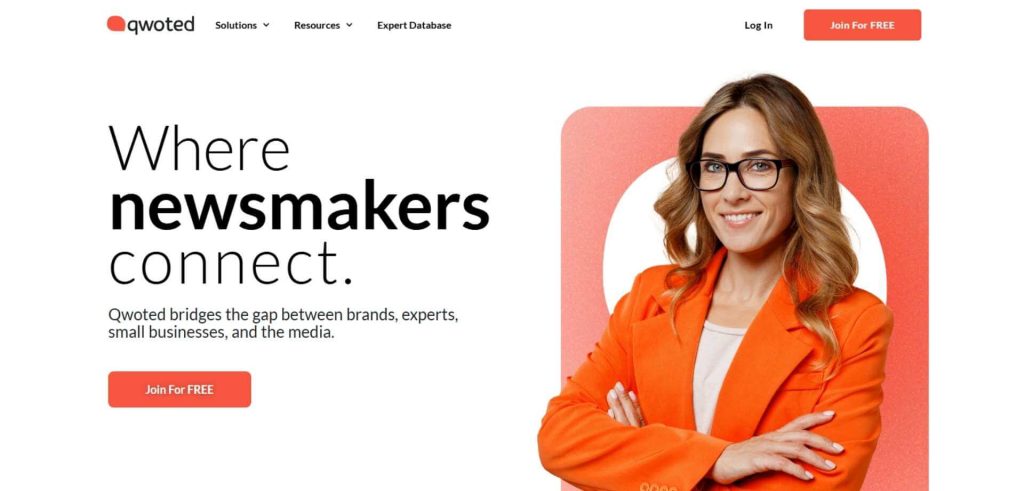 Qwoted homepage screenshot