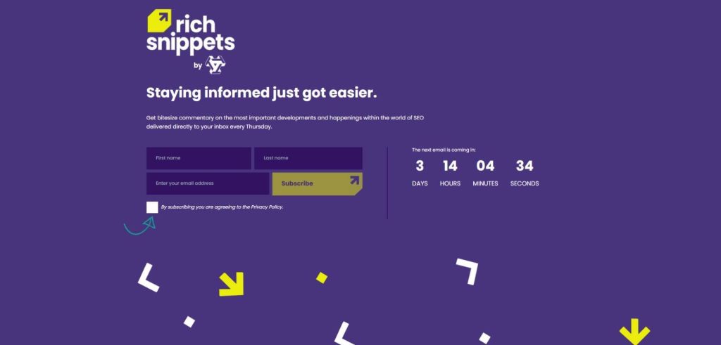 Rich Snippets newsletter