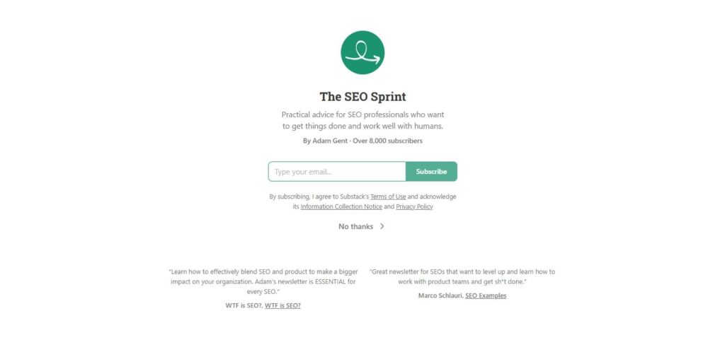 The SEO Sprint newsletter