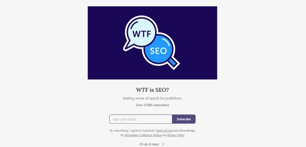 WTF is SEO Newsletter