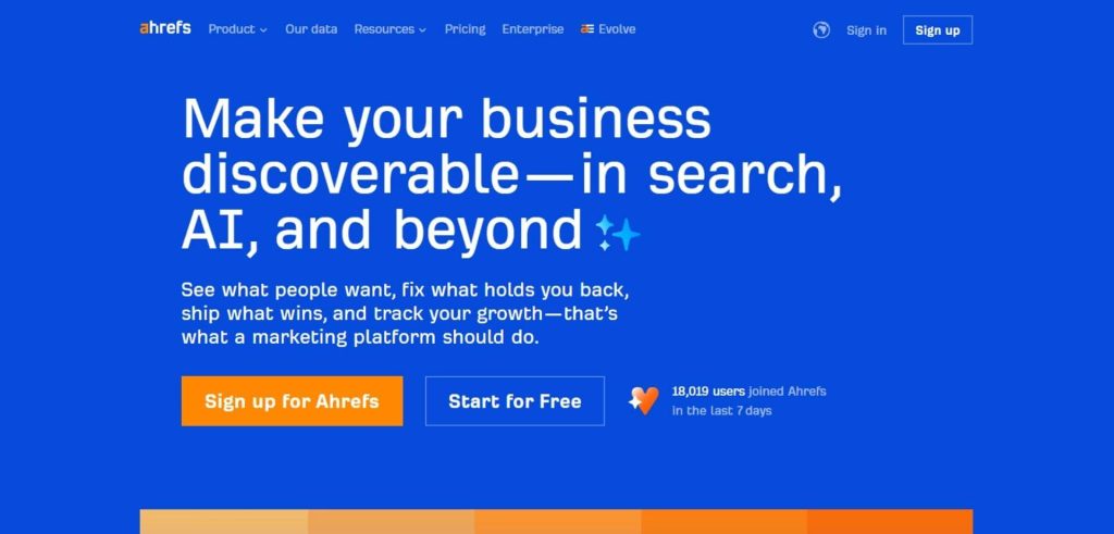 ahrefs homepage screenshot