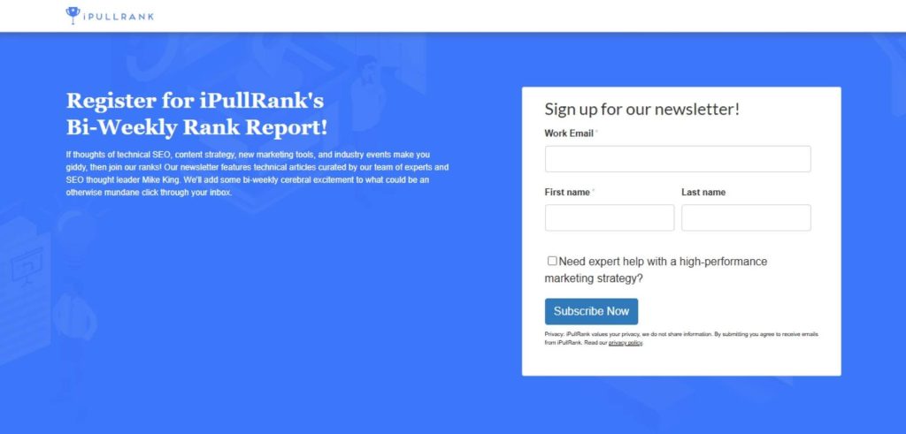 iPullRank Rank Report Newsletter