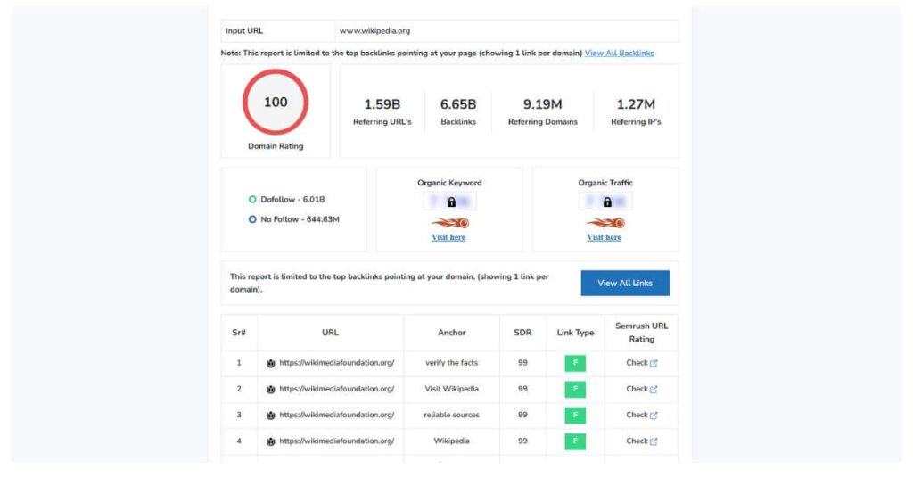 small seo tools backlink checker free screenshot