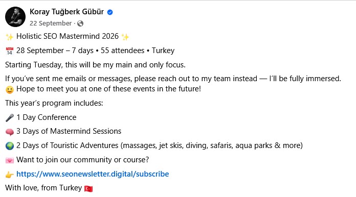 Hollistic SEO Conference 2026