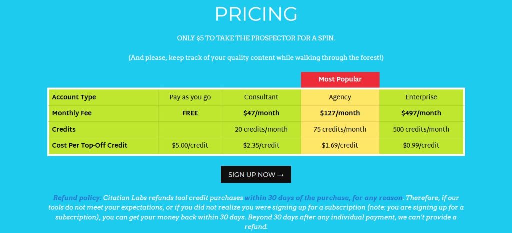 Link Prospector by Citation Labs Pricing