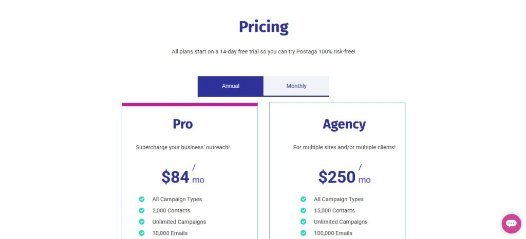 Postaga Pricing - Latest