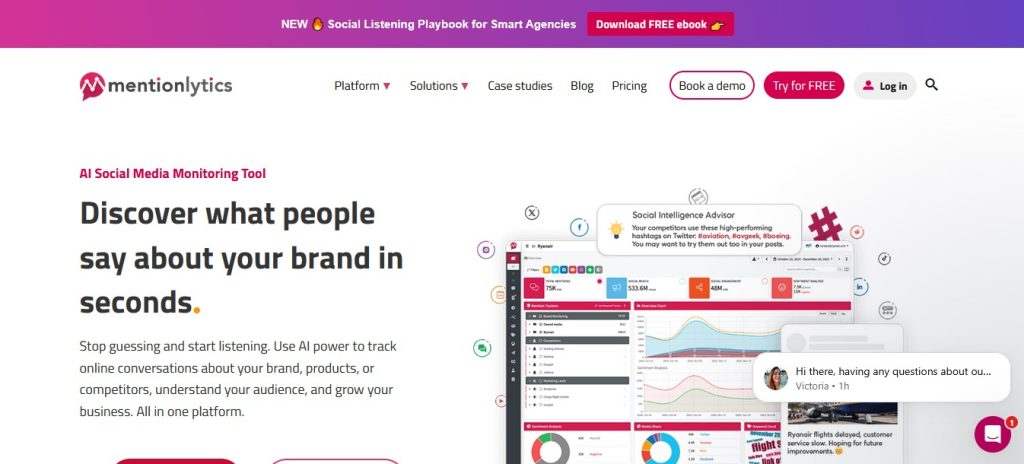 Mentionlytics Homepage