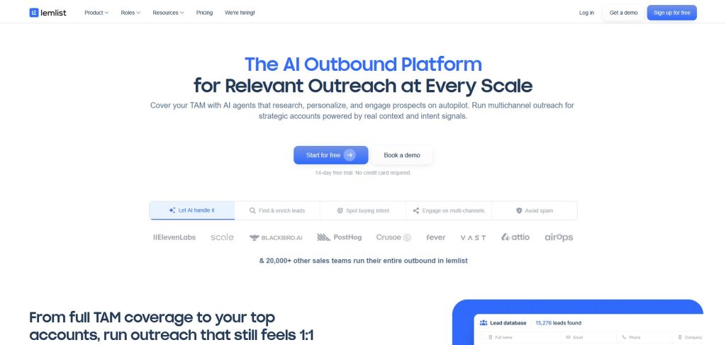 Lemlist Homepage