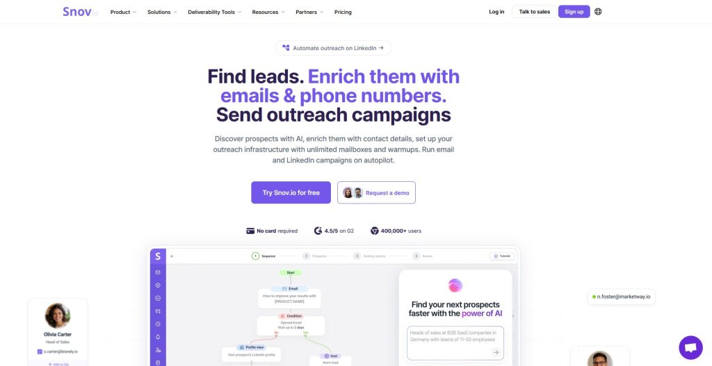 Snov Homepage